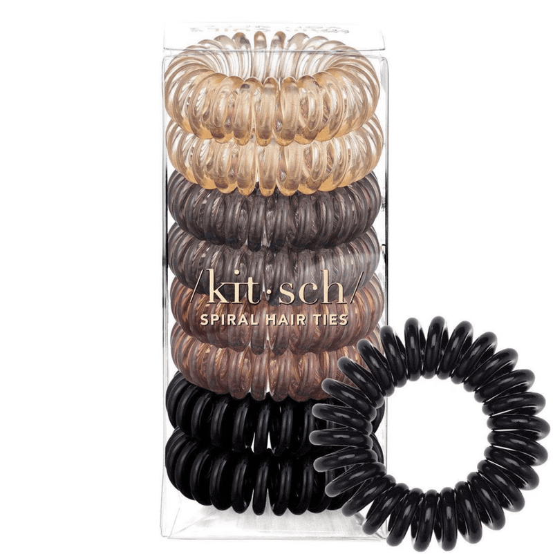 KITCH Accessories Brunette Spiral Hair Ties - 8 pack